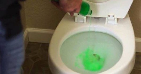Φοβερό: Ρίχνει υγρό πιάτων μέσα στην τουαλέτα – Δείτε γιατί!